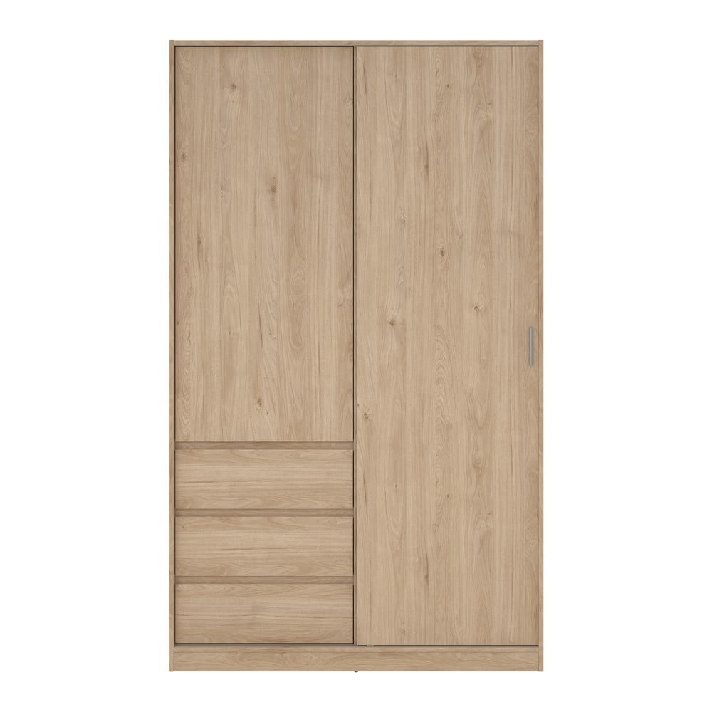 Șifonier în culoare naturală cu aspect de lemn de stejar cu ușă glisantă 119x200x60 cm Naia – Tvilum