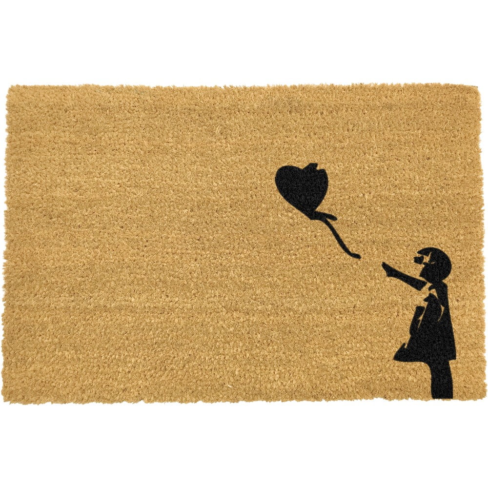 Covoraș intrare din fibre de cocos Artsy Doormats Girl with a Balloon Graffiti, 40 x 60 cm Artsy Doormats imagine 2022