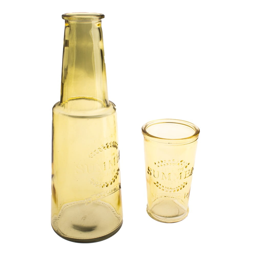 Carafă din sticlă cu pahar Dakls, 800 ml, galben bonami.ro