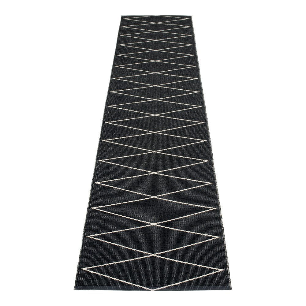 Covor tip traversă pentru interior și exterior negru 70x320 cm Max Black – Pappelina