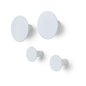 Set 4 cuiere de perete blomus ponto, gri alb