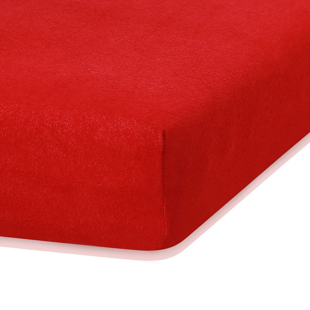 Cearceaf elastic AmeliaHome Ruby, 200 x 80-90 cm, roșu AmeliaHome