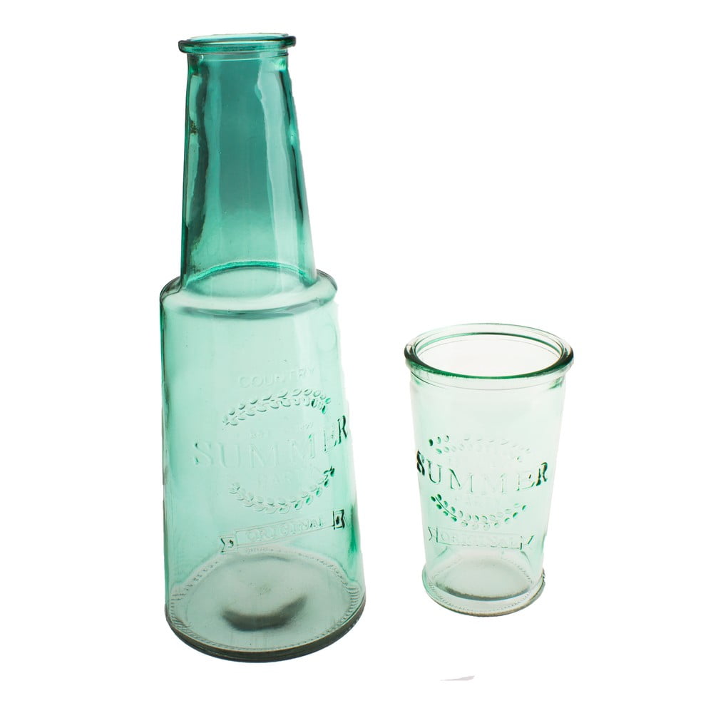 Poza Carafa din sticla cu pahar Dakls, 800 ml, verde