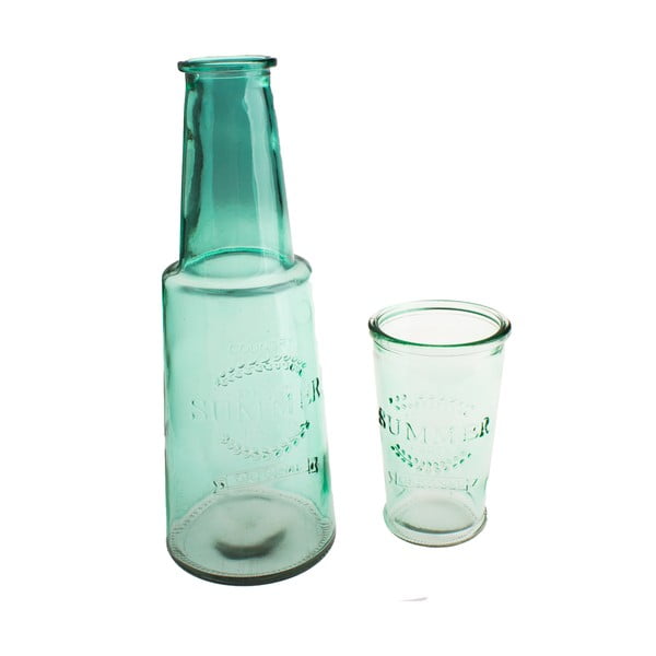 Carafă din sticlă cu pahar Dakls, 800 ml, verde