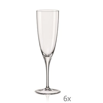 Set 6 pahare pentru șampanie crystalex kate, 220 ml