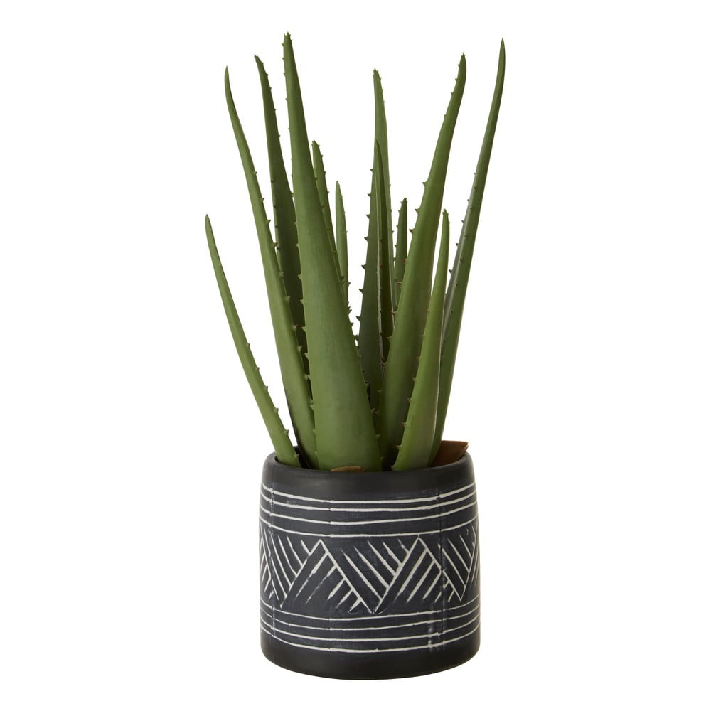 Aloe vera artificială în ghiveci din ceramică negru – alb Premier Housewares Fiori bonami.ro