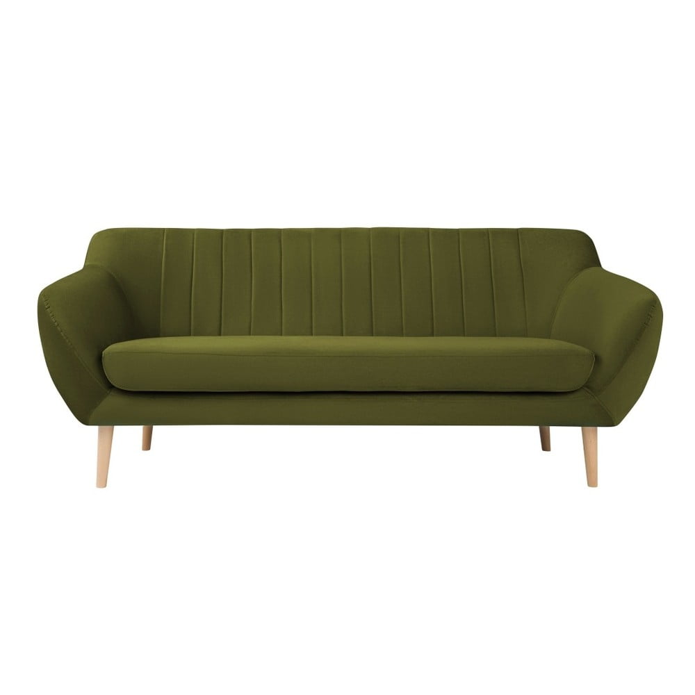 Canapea cu tapițerie din catifea Mazzini Sofas Sardaigne, 188 cm, verde 188 imagine noua somnexpo.ro