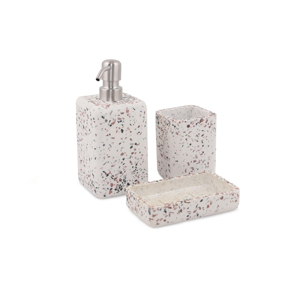 Set de accesorii de baie alb din polirășină mozaik – mioli decor