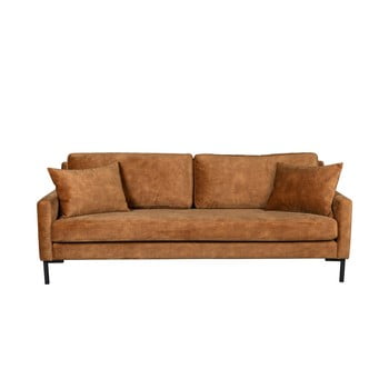 Canapea catifea dutchbone houda, maro caramel