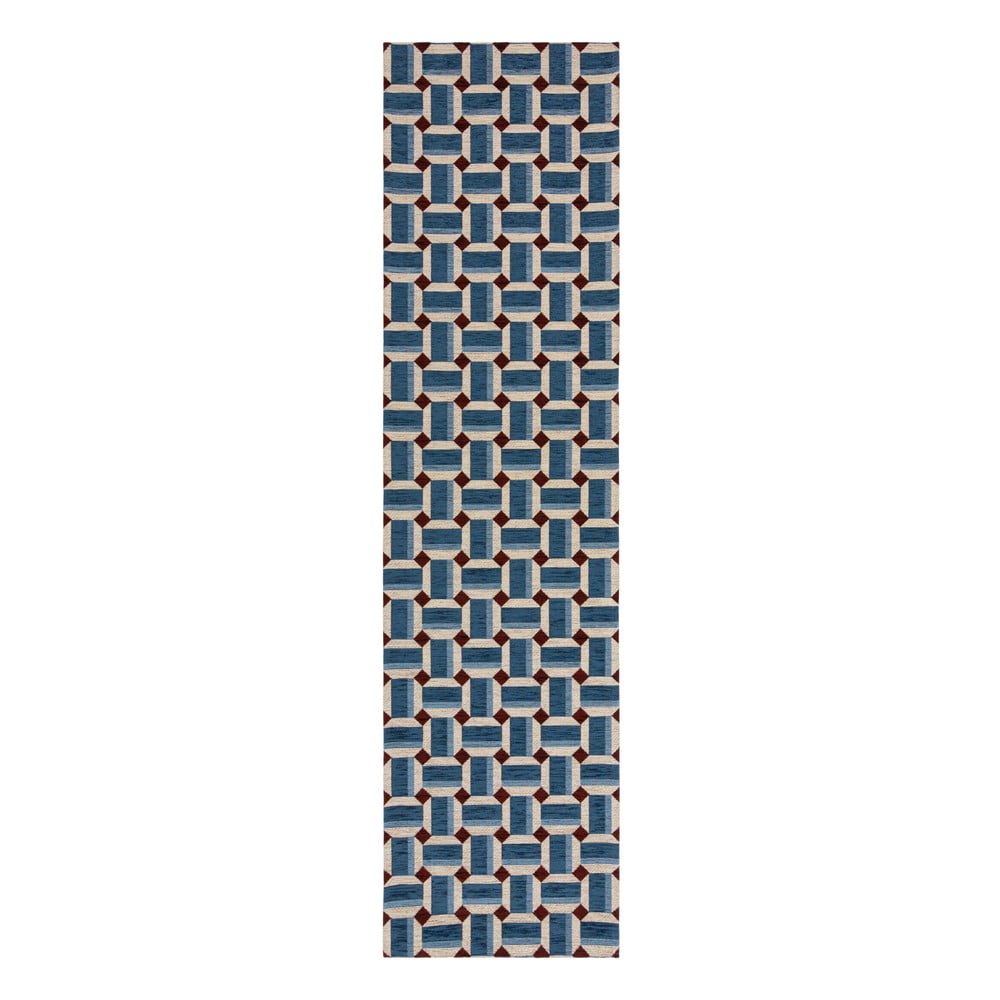 Covor tip traversă albastru 60x230 cm Lennox Geometric – Flair Rugs