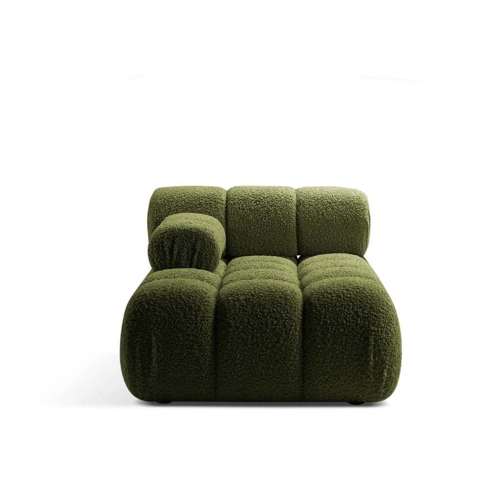 Modul pentru canapea modulară verde cu tapițerie din țesătură bouclé (cu colț pe partea stângă ) Bellis – Micadoni Home