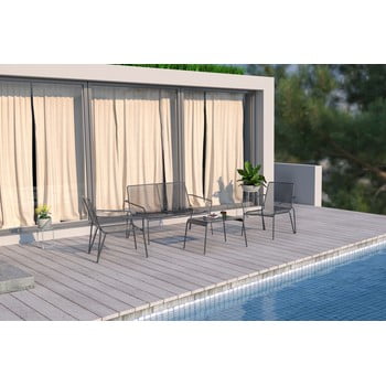 Set 4 piese mobilier din metal pentru grădină ezeis ambroise, gri