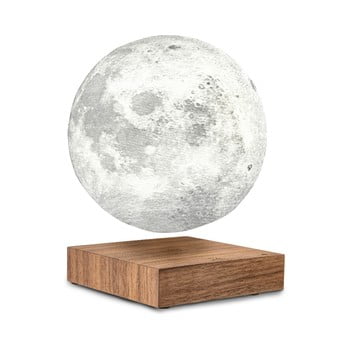 Veioză cu levitație magnetică în formă de lună gingko moon walnut