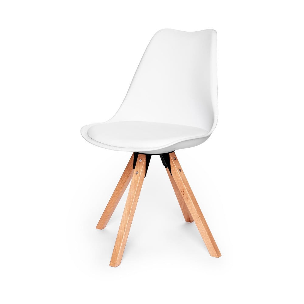 Set 2 scaune cu structură din lemn de fag Bonami Essentials Gina, alb Bonami Essentials