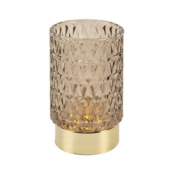 Decorațiune luminoasă din sticlă cu led pt living diamond, maro
