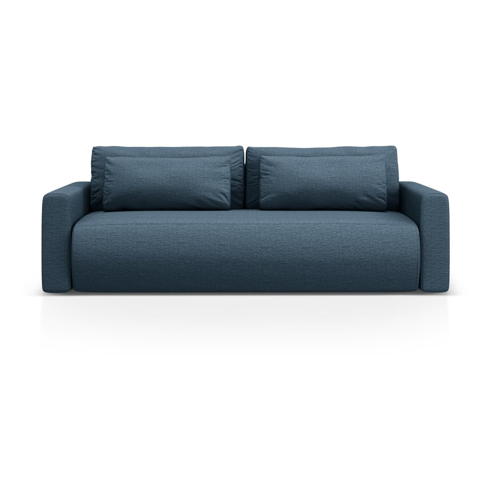 Canapea albastru-închis extensibilă/cu spațiu de depozitare 238 cm Belfast – Cosmopolitan Design