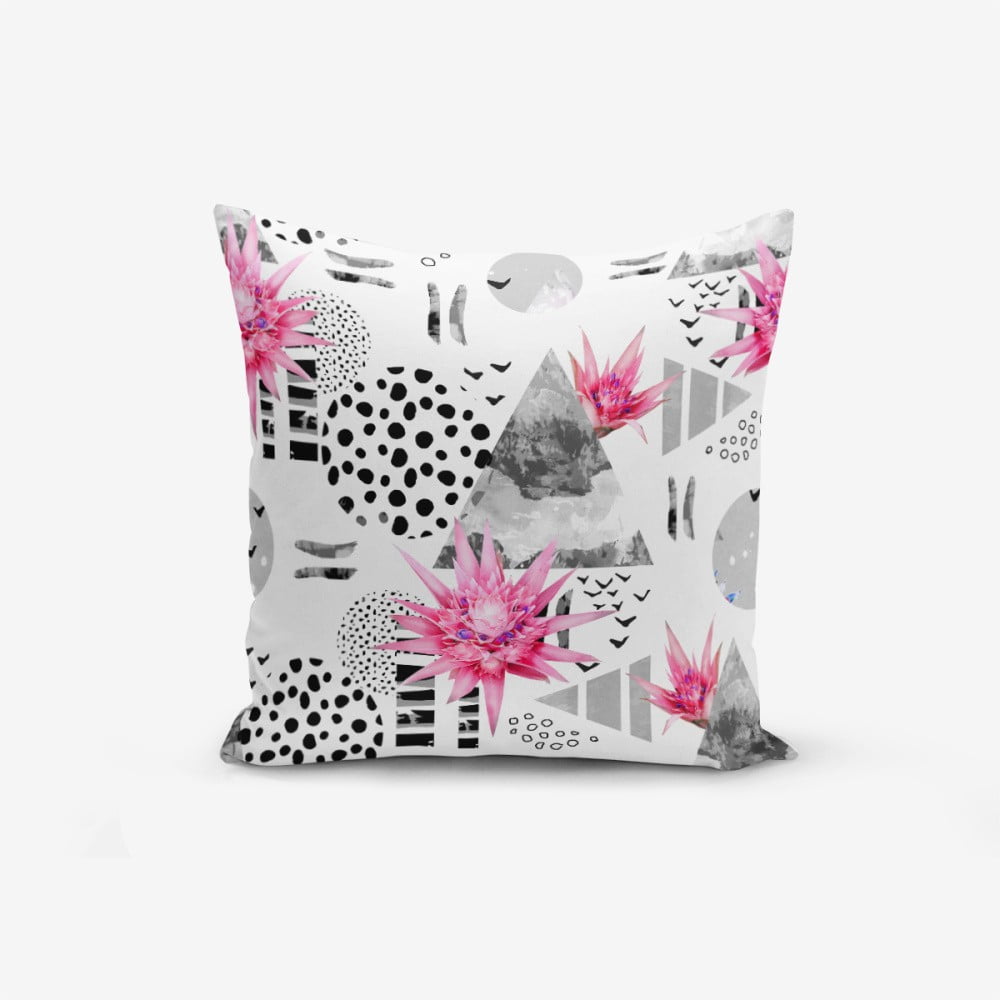 Față de pernă cu amestec din bumbac Minimalist Cushion Covers Bat Petegi Lotus Cicegi, 45 x 45 cm