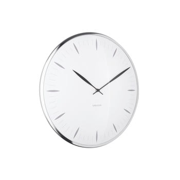 Ceas din sticlă pentru perete karlsson leaf, ø 40 cm, alb
