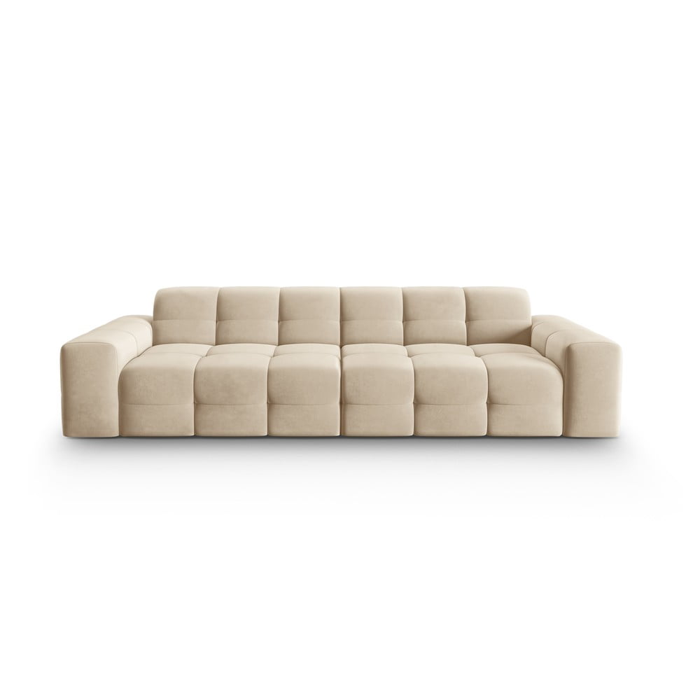 Canapea bej cu tapițerie din catifea 255 cm Kendal – Micadoni Home 255 imagine noua