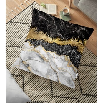 Față de pernă din amestec de bumbac minimalist cushion covers dark marble, 70 x 70 cm