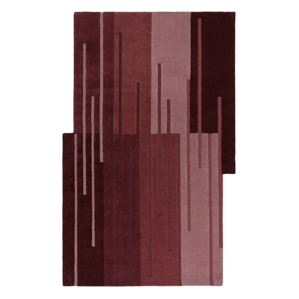 Covor burgundy țesut manual din lână 120x180 cm Split Ombre Shaped – Flair Rugs