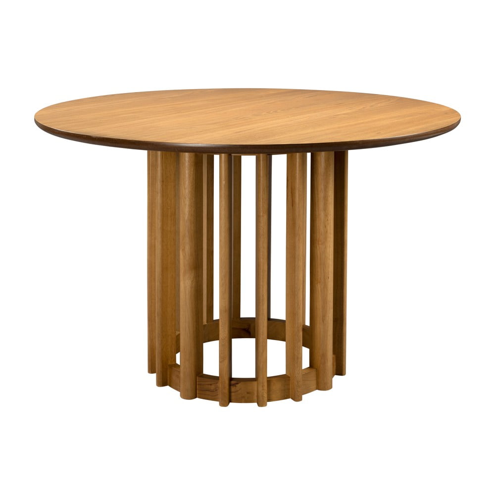 Masă de dining rotundă cu blat cu aspect de lemn de stejar ø 120 cm Barlet – Dutchbone