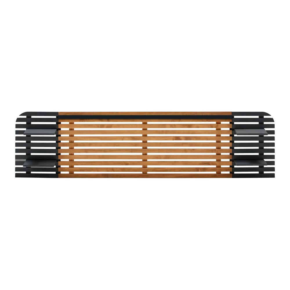  Tăblie de pat neagră/în culoare naturală din lemn masiv de pin 240x62 cm Dimas – Marckeric 
