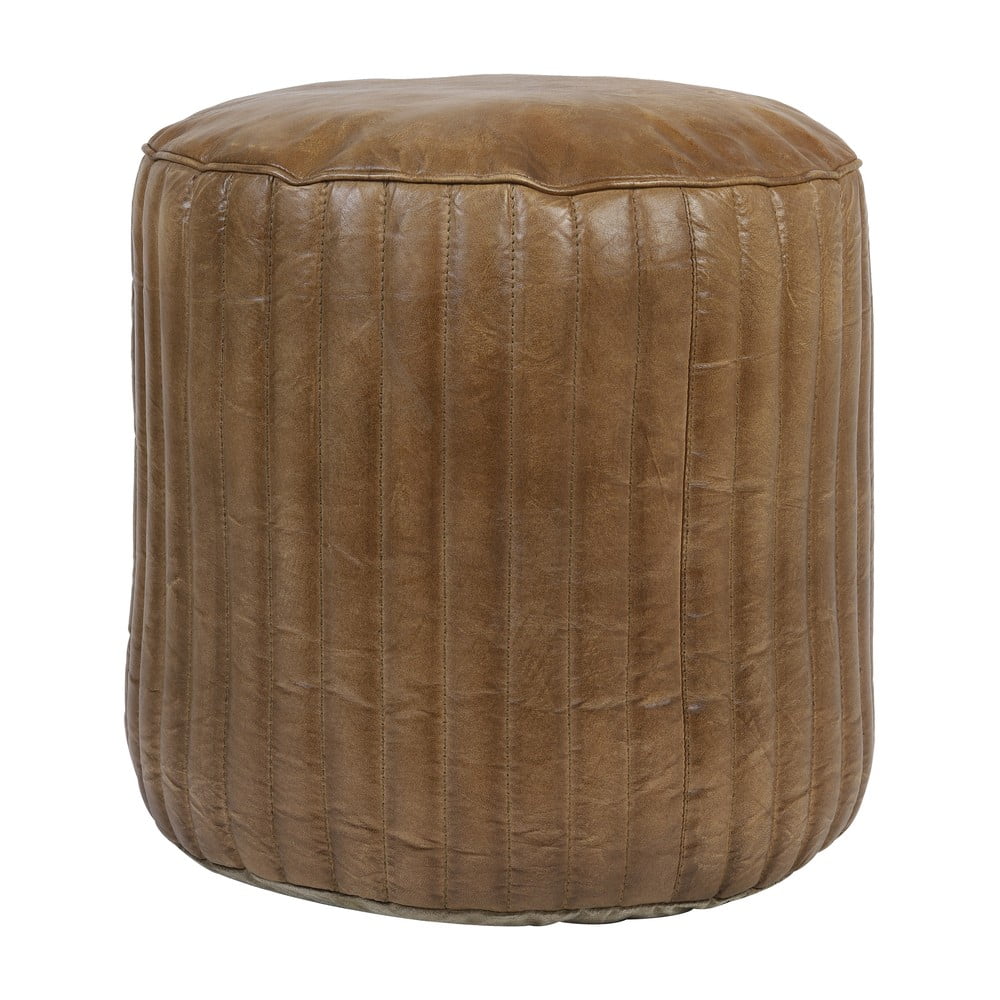 Puf din piele maro ø 42 cm luko - light & living