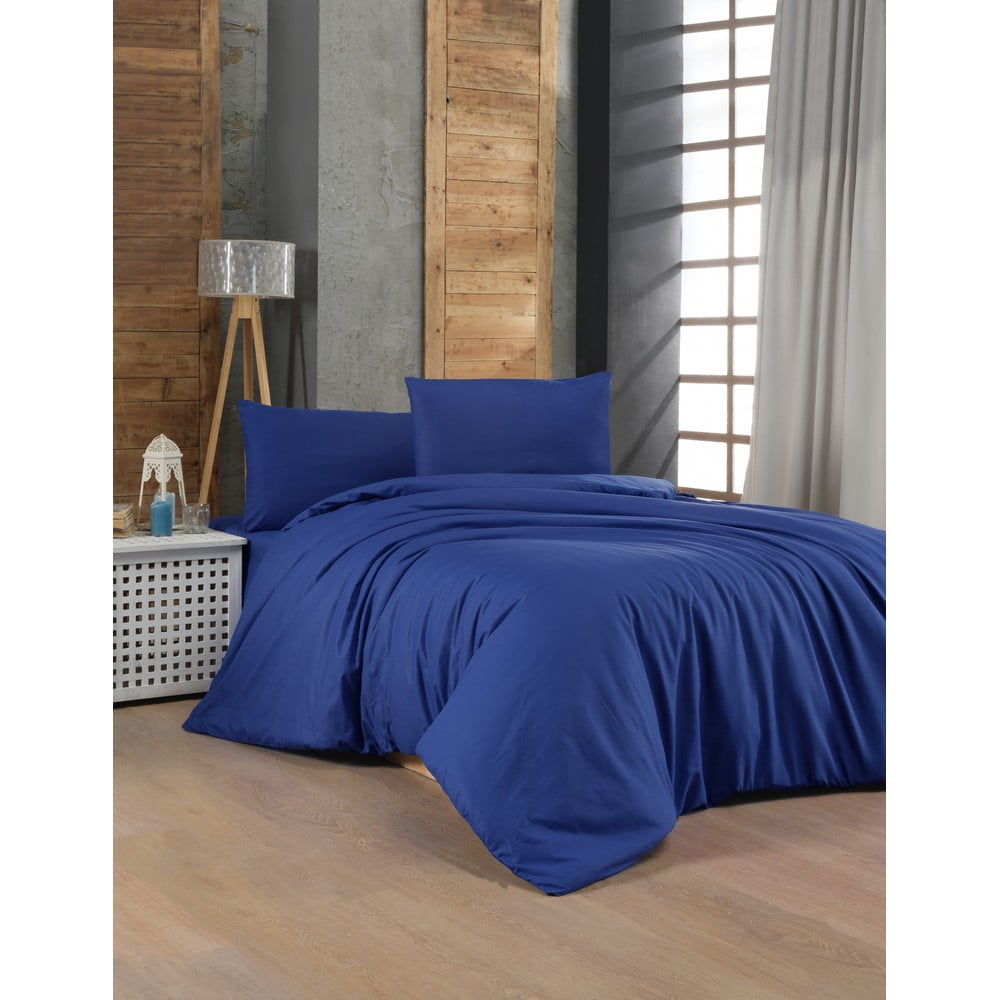 Lenjerie de pat albastru-închis din bumbac pentru pat de o persoană 140×200 cm – Mijolnir 140x200 imagine noua