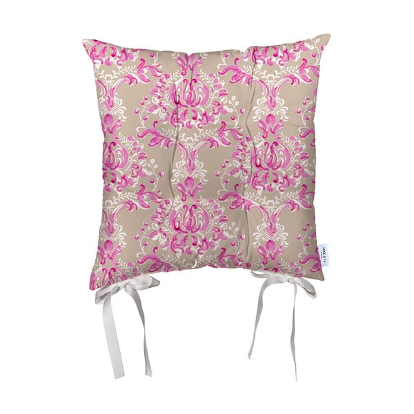 Pernă din microfibră pentru scaun Mike & Co. NEW YORK Butterflies Pattern, 36 x 36 cm, bej-roz
