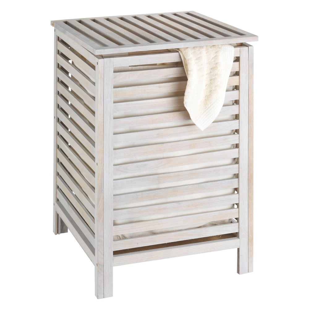 Coș din lemn pentru baie Wenko Laundry Bin Norway, alb bonami.ro imagine 2022