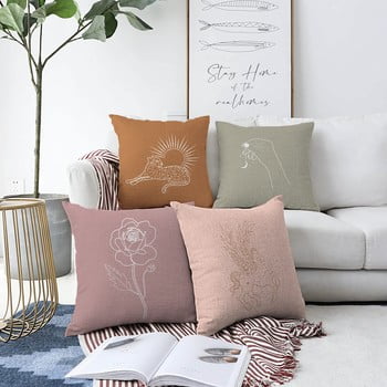 Set 4 fețe de pernă minimalist cushion covers unicorn, 55 x 55 cm
