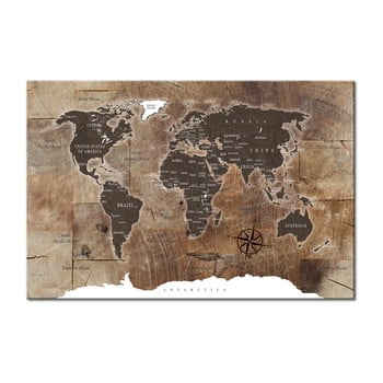 Hartă decorativă a lumii Bimago Wooden Mosaic, 120 x 80 cm