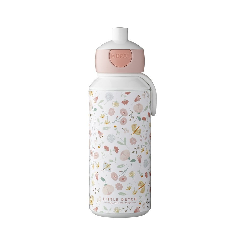 Sticlă pentru copii albă/roz-deschis 400 ml Flowers & butterflies – Mepal