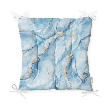 Pernă pentru scaun minimalist cushion covers marble blue, 40 x 40 cm