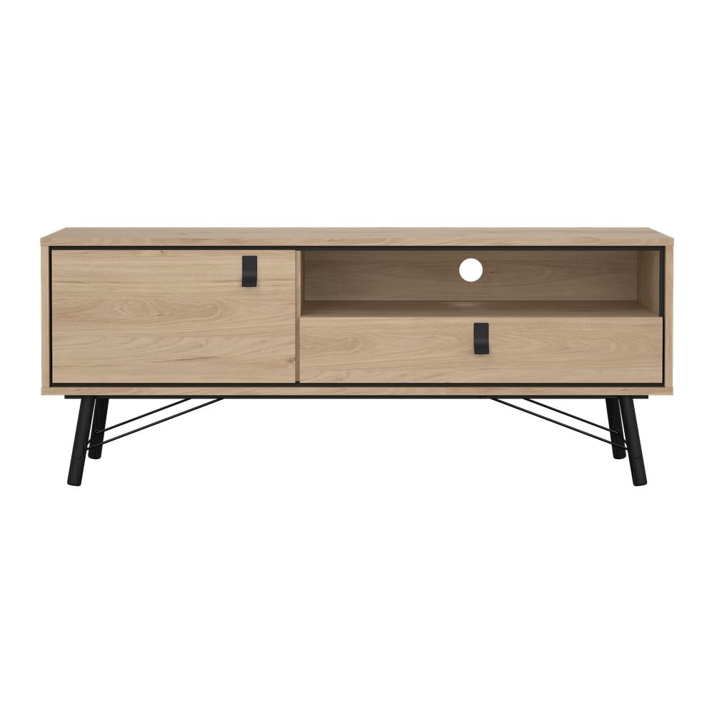 Comodă TV în culoare naturală cu aspect de lemn de stejar 150x60x40 cm Ry – Tvilum