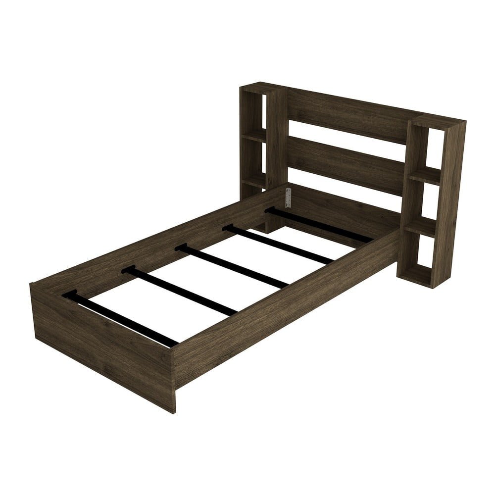 Pat în culoare naturală cu spațiu de depozitare 90x190 cm smart – kalune design