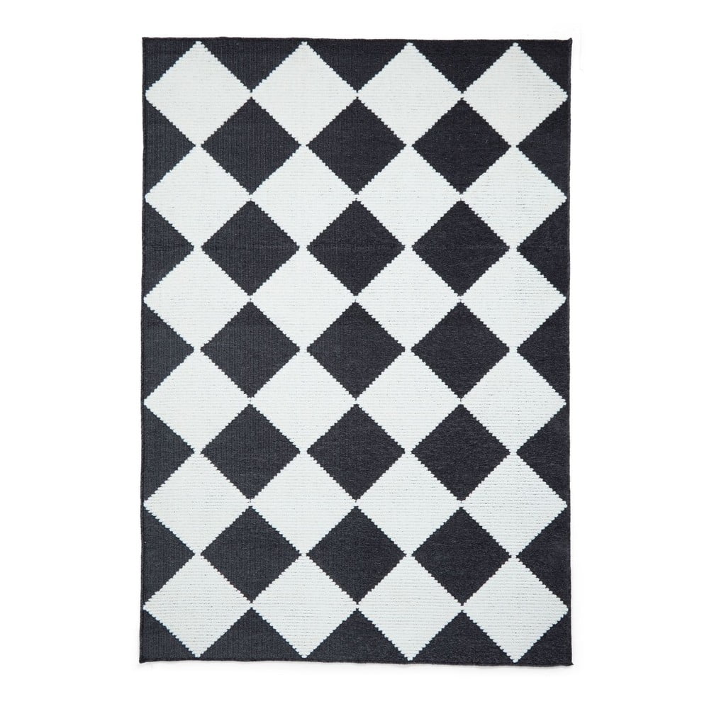 Covor alb-negru lavabil 120x170 cm Lyna Charcoal&White – Think Rugs
