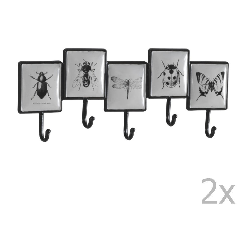 Set 2 cuiere din metal pentru perete cu 5 cârlige Geese Bugs bonami.ro imagine 2022