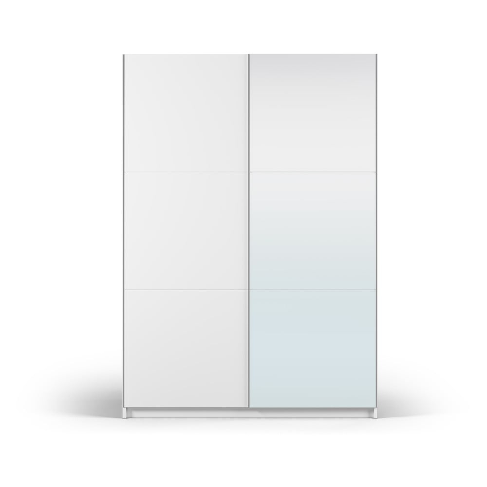  Dulap alb cu oglindă și uși glisante 151x215 cm Lisburn - Cosmopolitan Design 