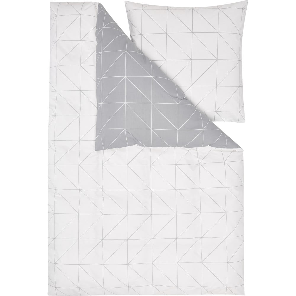 Lenjerie de pat din bumbac de46 Marla, 155 x 220 cm, alb-gri bonami.ro imagine 2022