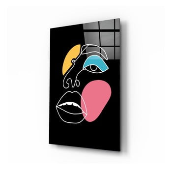 Tablou din sticlă insigne abstract colored face, 46 x 72 cm