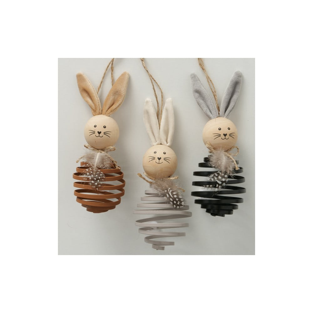 Set 3 decorațiuni suspendate din lemn cu model de paște boltze paule