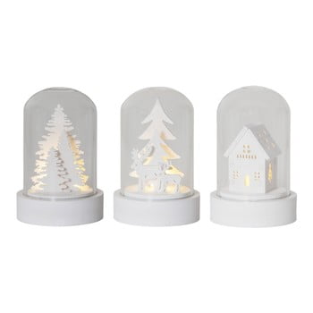 Set 3 decorațiuni luminoase cu LED Best Season Kupol, înălțime 8,5 cm