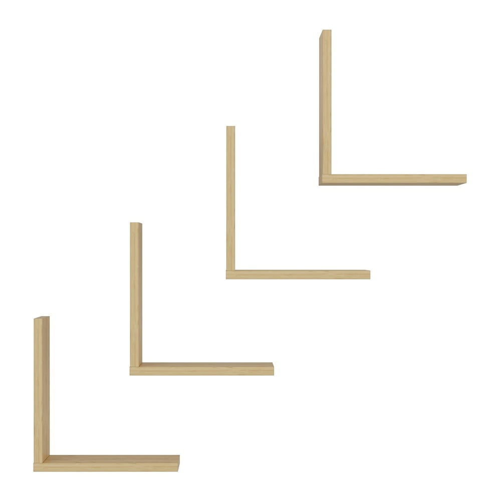 Rafturi cu aspect de lemn de stejar 4 buc. wesson – kalune design