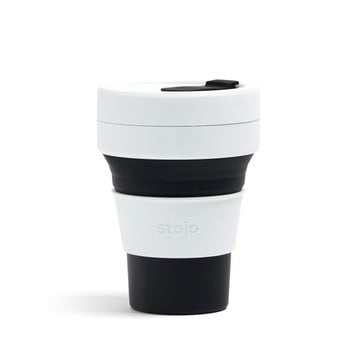 Cană pliabilă Stojo Pocket Cup, 355 ml, alb - negru bonami.ro