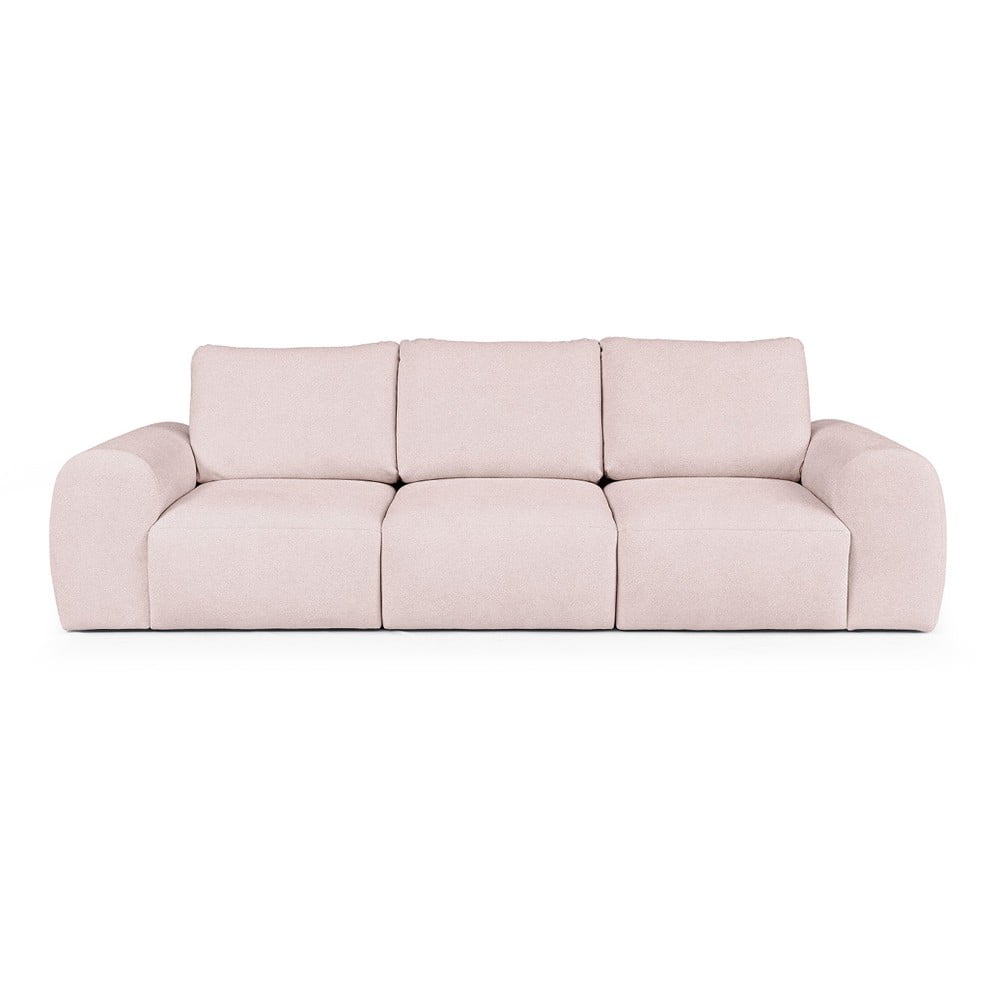 Canapea roz-deschis cu tapițerie din țesătură bouclé 287 cm Mirel – Rodier
