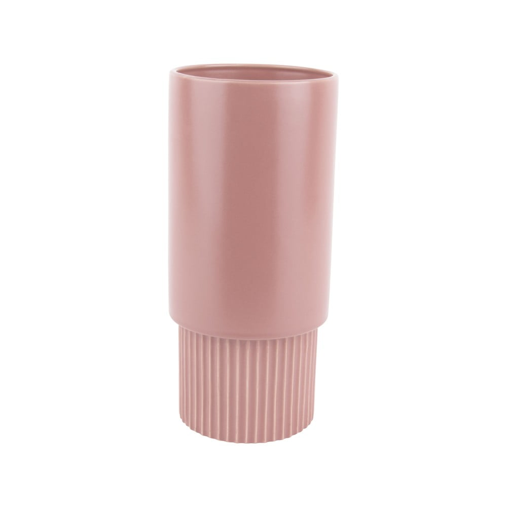 Poza Ghiveci din ceramica PT LIVING Ribbed, inaltime 26 cm, roz
