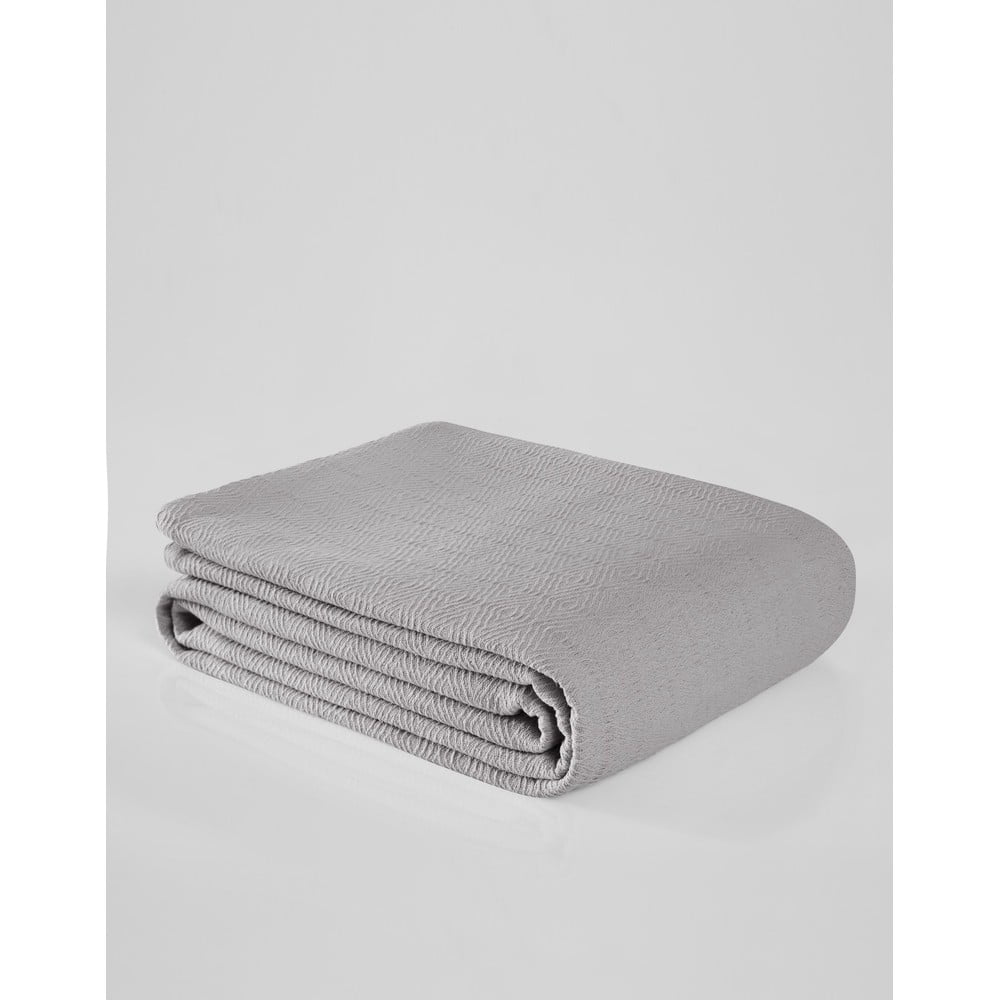 Cuvertură gri din bumbac pentru pat dublu 200x230 cm serenity – mijolnir