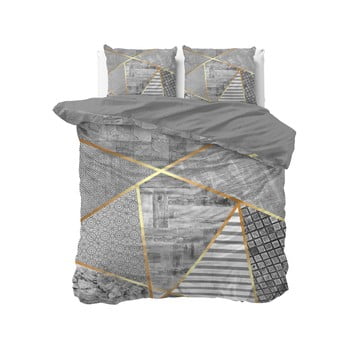Lenjerie din bumbac pentru pat dublu pure cotton graphic, 200 x 200/220 cm, gri